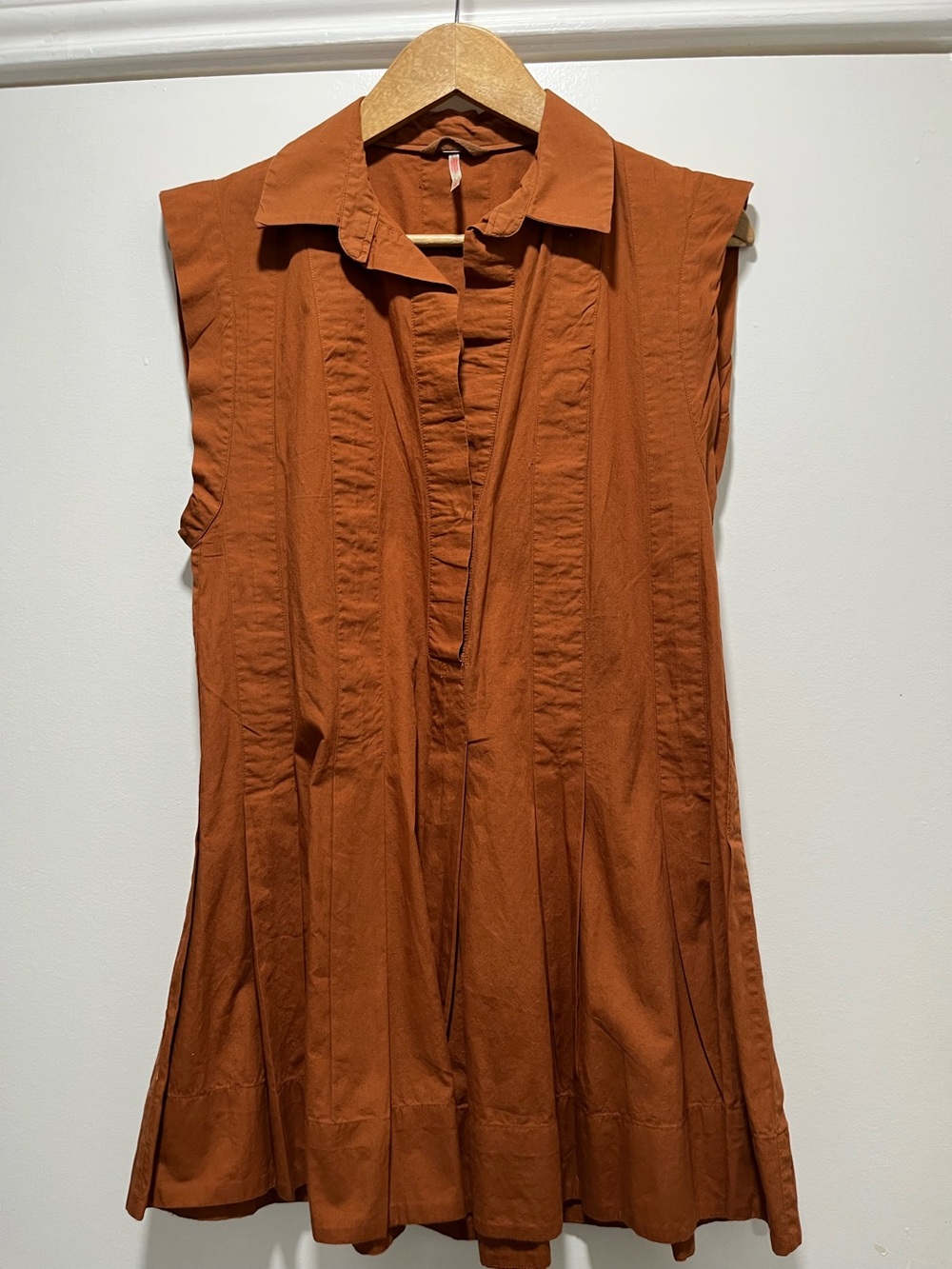 Free People Naomi Pleated Cotton Mini Dress Size XS